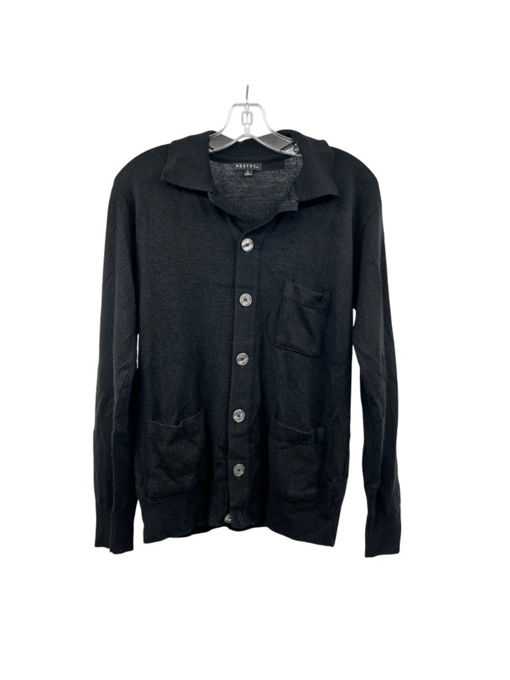 NDSTRY by ICO Women's Black Collared Knit Cardigan Button Front Small